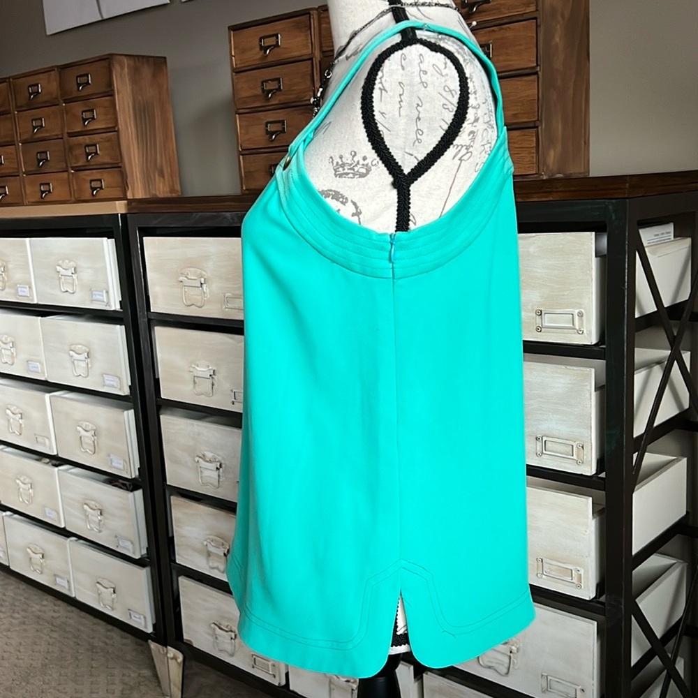 Trina Turk Green Blue Tank Blouse Sz S - Picture 4 of 9